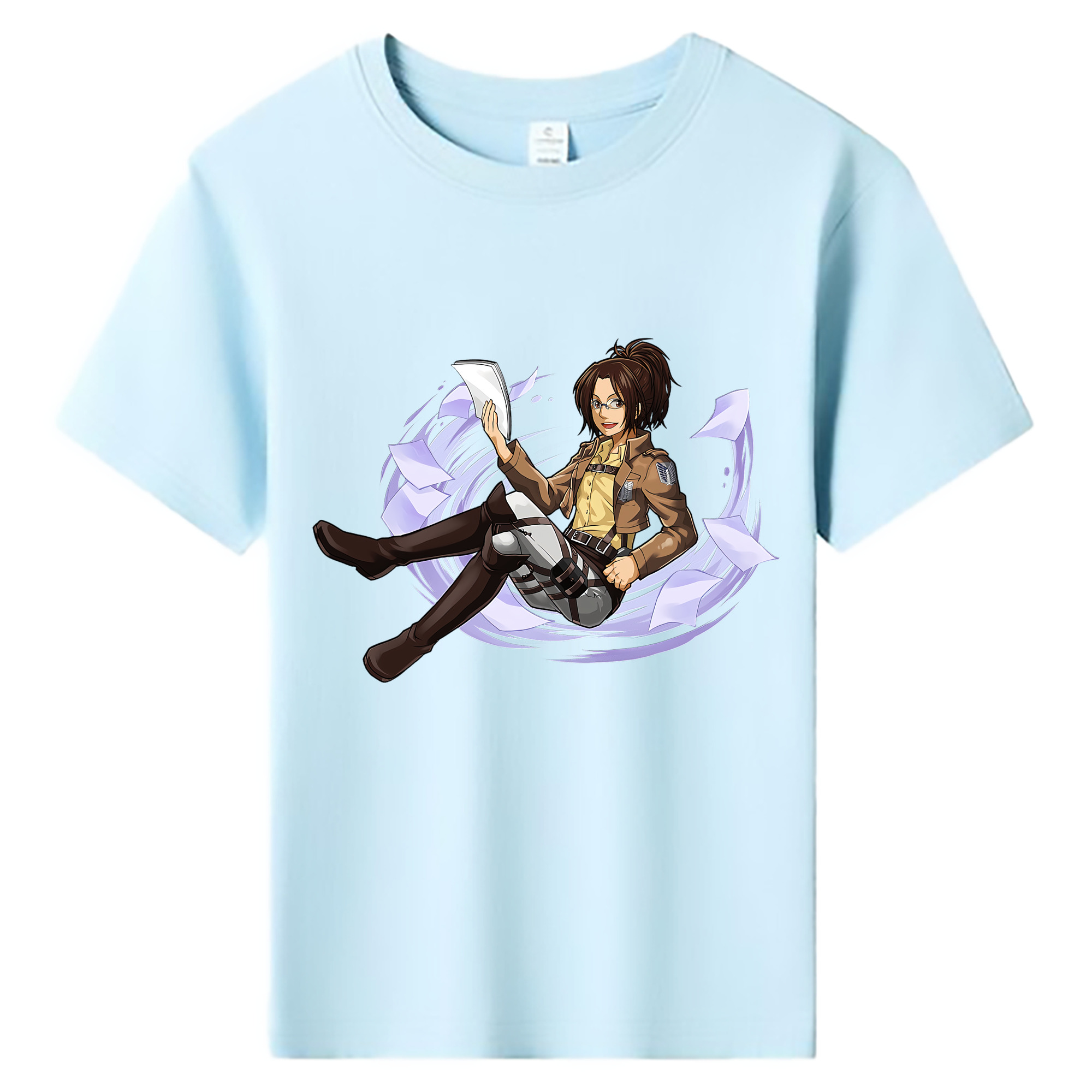 （画像用） 進撃の巨人 ハンジ·ゾエ Attack on Titan Hanji Zoe 綿100％キッズTシャツ（フロントプリント）